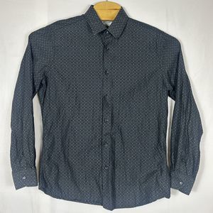 DUCHAMP London Shirt Classic Fit Large 16.5 42 Black Gray Long Sleeve‎ Men’s